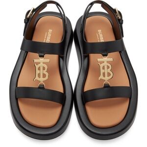 Burberry Buckingham Signature Logo Slingback Sandals Size: 7 | IT 37